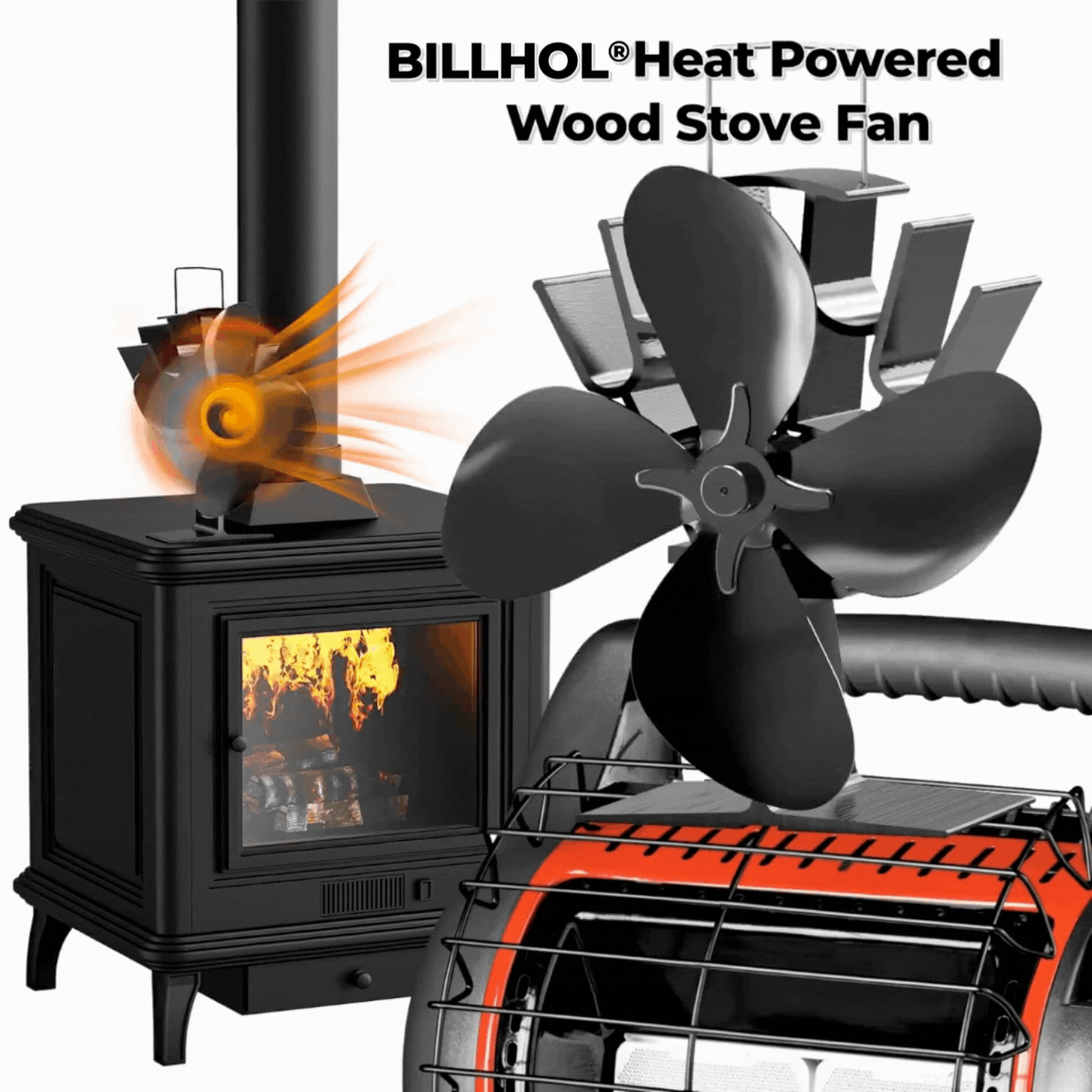 🔥 HOLIDAY SPECIAL OFFER: 60% OFF + FREESHIPPING🔥Billhol® Heat Powered Wood Stove Fan