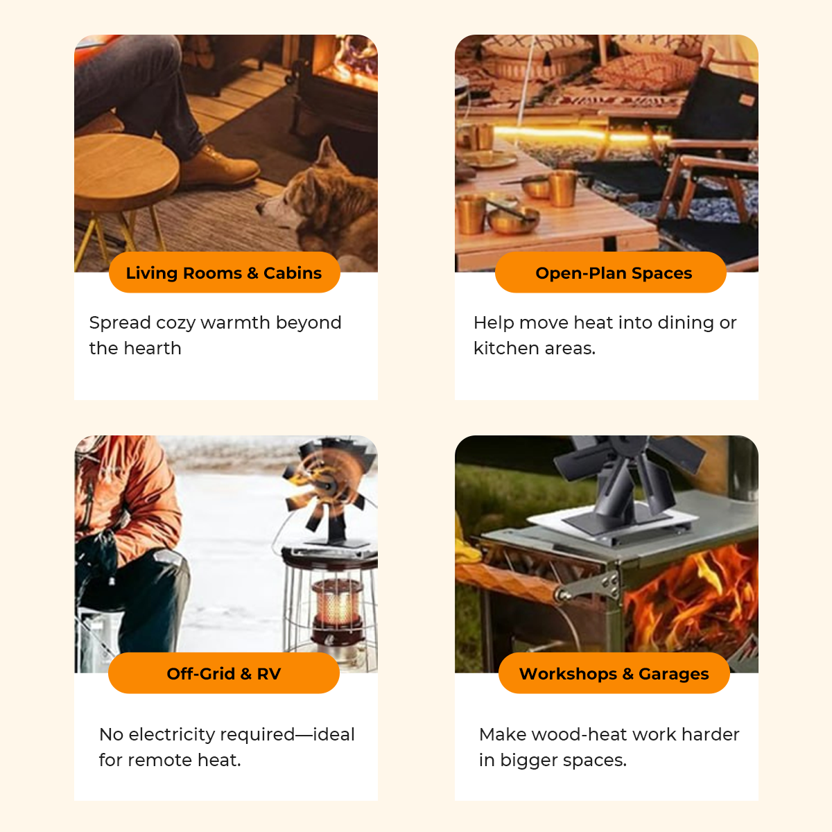🔥 HOLIDAY SPECIAL OFFER: 60% OFF + FREESHIPPING🔥Billhol® Heat Powered Wood Stove Fan