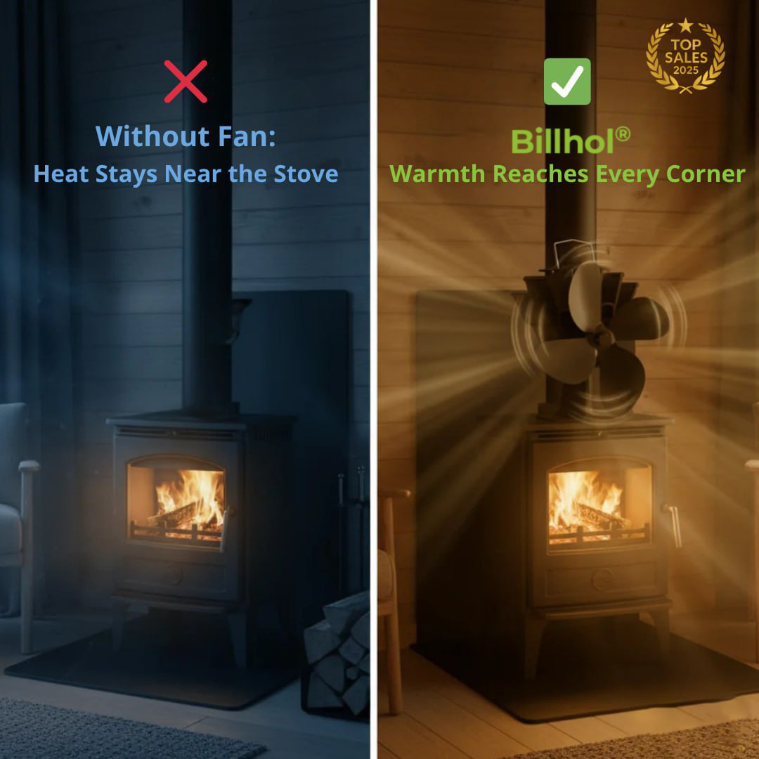 🔥 HOLIDAY SPECIAL OFFER: 60% OFF + FREESHIPPING🔥Billhol® Heat Powered Wood Stove Fan
