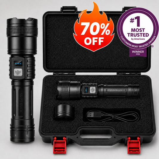 BEST DEAL 70% OFF +🎁Version 2026 Super Bright Ultimate Survival Flashlight|1M+ Sold Worldwide ️🏆80X Brighter Beam|70-Hour Battery |Military-Grade CREE LED